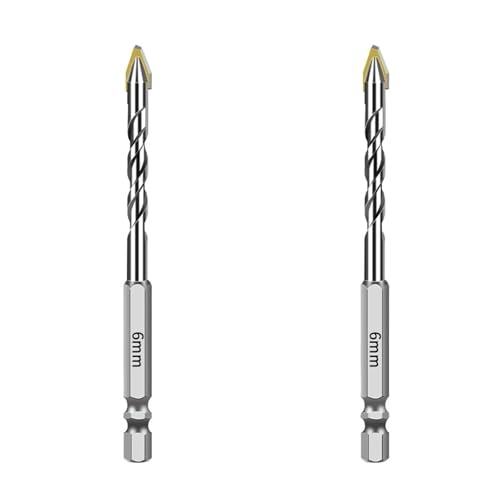2 STÜCKE/3 STÜCKE/4 STÜCKE/5 STÜCKE Sechskantschaft Exzentrische Bohrer for Ziegel Stahl Fliesen Holz Glas Kunststoff Wand Spiegel Mauerwerk Beton Bohrer(2PCS 6mm) von Hameate