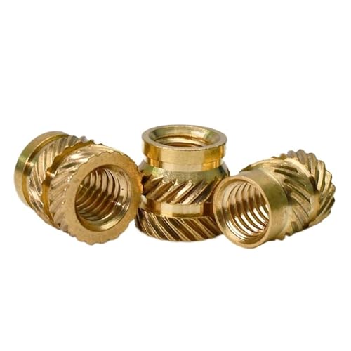 200 STÜCKE M4 Messing Hot Melt Wärmeeinsatzmutter Rändelgewindeeinsatz Kupfer Einbettungsteile Eingepresst in Löcher for Kunststoffgehäuse(M4x7x6(200pcs)) von Hameate