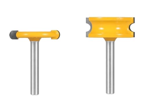 2PCS Flöte & Perle T-Förmigen Zapfen Router Bit Woodworing Fräser for Holz(6.35mm) von Hameate