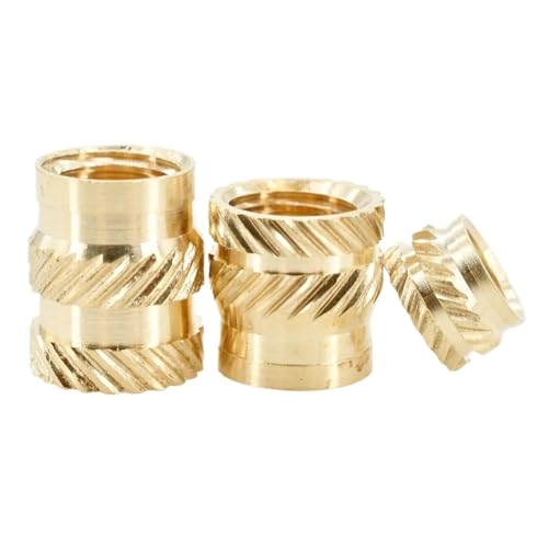 30 STÜCKE M2.5 M3 M4 M5 M6 Messing-Einsatzmutter Hot Melt Heat Rändelmutter Embed Injection Kupfer-Einsatzmutter 3D-Druck Kunststoffplattenmuttern Einsätze(M5xL6xOD7) von Hameate