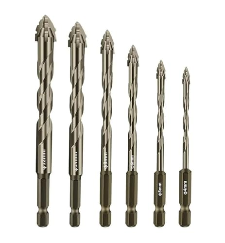 4 STÜCKE/6 STÜCKE Exzentrische Bohrer Vierkant-Sägezahn-Exzentrische Spiralbohrer Hohe Härte Abgeschrägte Spitze Gezackte Bohrer(6PCS) von Hameate