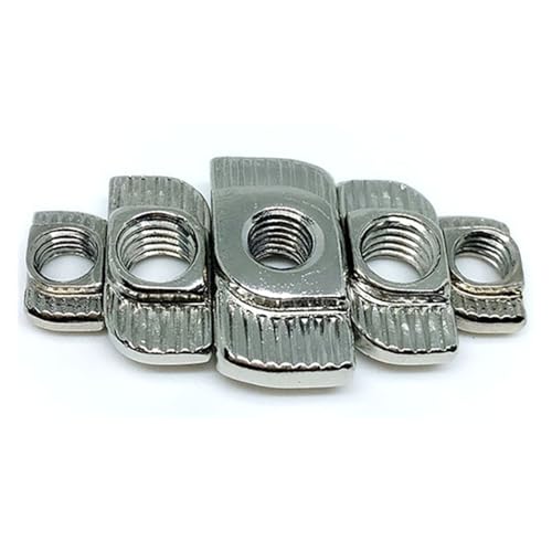 5 STÜCKE/10 STÜCKE/20 STÜCKE/30 STÜCKE/50 STÜCKE/100 STÜCKE T-Mutter M3 M4 M5 Hammerkopf-T-Mutter Befestigen Sie den Schlitzverbinder, vernickelt for 20 Aluminium-Extrusionsprofil(20-M5,10PCS) von Hameate