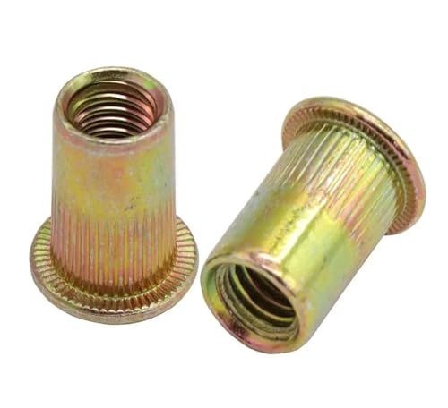 50PCS Nietmuttern Flachkopf Gewindeeinsatz Nutsert Cap for Riveter Nut Verzinkt Carbon Stahl(M12 50PCS) von Hameate