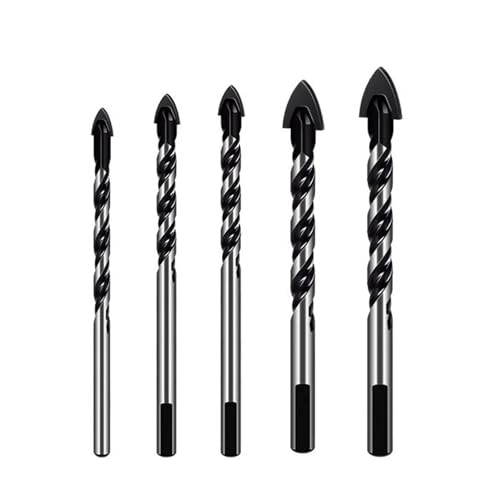 5PCS/10PCS Legierung Bohrer for Keramik Glas Beton Metall Dreieck Bohrer Bits Metall for Wand Concret(5-piece set) von Hameate
