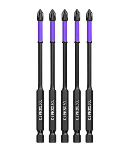 5PCS/6PCS Anti-Rutsch Stoßfest Schraubendreher-bits Starke Magnetische for Arbeit Langlebig Und(150MM 5PCS) von Hameate