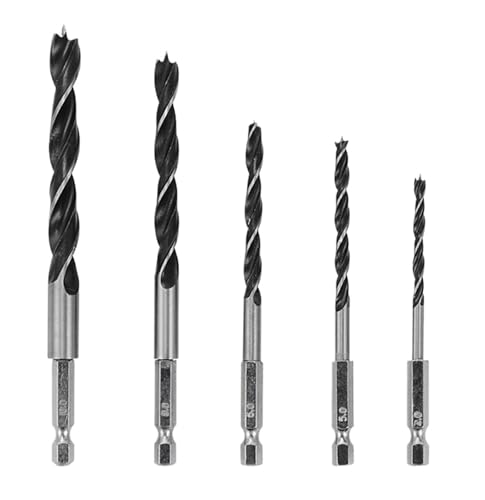 5PCS Bohrer Drei Punkt Holzbearbeitung Bohrer Bits 1/4 Hex Schaft Holz Holz Bohrer Werkzeug Teile von Hameate