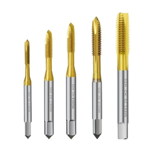 5PCS Tap HSS Beschichtet Gerade Flöte Tap Hand Threading Werkzeug Schraube Gewinde Tap Bohrer 5PCS Tap HSS Beschichtet Gerade Flöte Tap Hand Threading Werkzeug Schraube Gewinde Tap Bohrer von Hameate