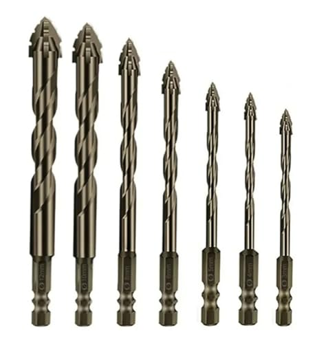 7PCS Gezackten Zahn Bohrer Vier-Schneiden Exzentrische Hohe-Hart Legierung Werkzeug Glas Zement Metall Keramik Holz von Hameate