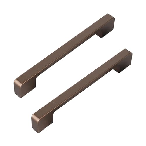 Moderne Schrankgriffe aus Aluminiumlegierung, elegante Griffe für Küchenschrank, Kommode und Heimdekoration, Hardware (dunkler Kaffee, Lochabstand 160 mm), 2 Stück von Hamender