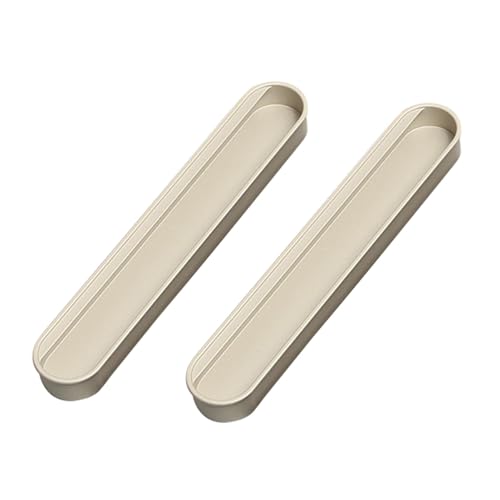 Schrankgriffe aus Aluminiumlegierung, mehrfarbig, versenkte Griffe für Schiebetüren, Schubladen, Fenster und Möbelbeschläge, Beige, Länge 160 mm, 2 Stück von Hamender
