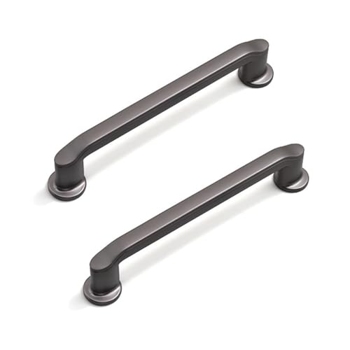 Schrankgriffe aus Zinklegierung, für Kinderzimmer, Kleiderschrank, Tür, Griffe für Schubladen, Küche, Wohnzimmer, dekorativ, Grau, Lochabstand 128 mm, 2 Stück von Hamender