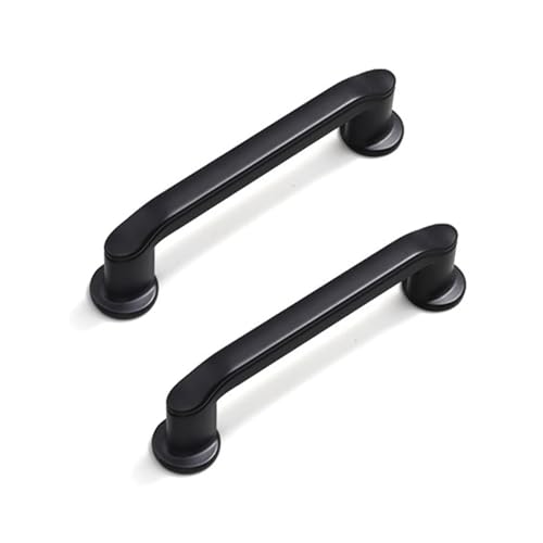 Schrankgriffe aus Zinklegierung, für Kinderzimmer, Kleiderschrank, Tür, Griffe für Schubladen, Küche, Wohnzimmer, dekorativ (schwarz, Lochabstand 192 mm), 2 Stück von Hamender