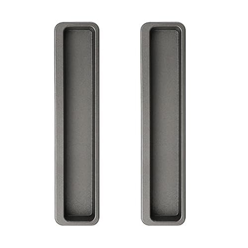 Türgriffe ohne Bohren, mehrfarbig, Aluminiumlegierung, quadratisch, versenkte Griffe für Schrank, Schublade, Möbel, Fenster, 2 Stück (grau, 143 mm) von Hamender