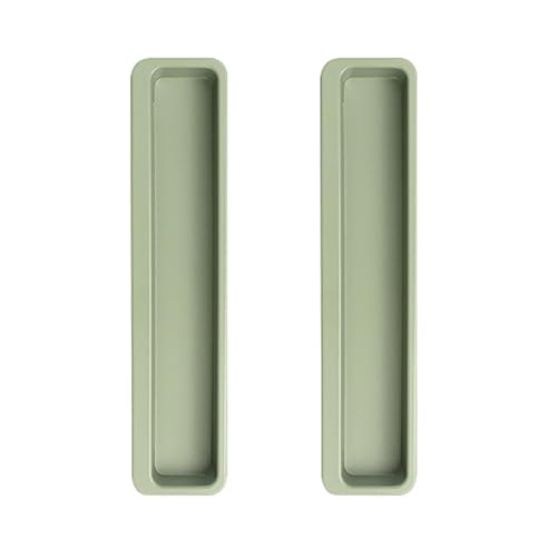 Türgriffe ohne Bohren, mehrfarbig, Aluminiumlegierung, quadratisch, versenkte Griffe für Schrank, Schublade, Möbel, Fenster, 2 Stück (grün, 175 mm) von Hamender