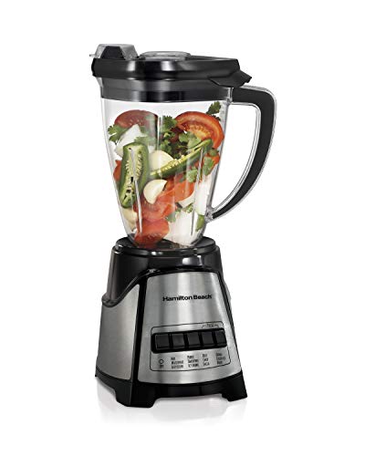 Hamilton Beach Multiblend Standmixer, 1,4 Liter bruchsicherer Tritan-Mixbehälter, 12 voreingestellte Programme, Multifunktional: Blender, Shaker und Mixer in einem, 700 W, Edelstahl (58151-ID) von Hamilton Beach
