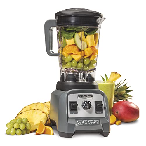 Hamilton Beach Professional - Hochleistungsmixer, 1,8 Liter Glasbehälter, 4 voreingestellte Programme: Blender, Shaker und Mixer in einem bruchsicheren Tritanglas, 1400W, Grau (58911-CE) von Hamilton Beach