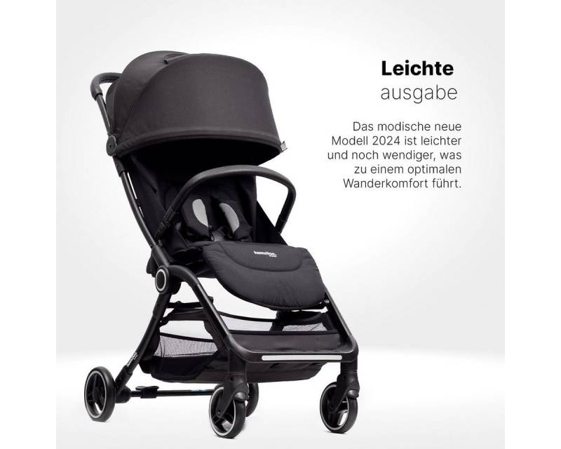 Hamilton by yoop Kombi-Kinderwagen Kinderwagen Schwarz – Leichtgewicht Buggy - MagicFold™ Technology, (1-tlg), Becherhalter inklusive von Hamilton by yoop