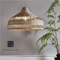 Rattan Stil Pendelleuchten Handgefertigte Hängelampe Für Wohnzimmer Dekoration Esszimmer Leuchte von HamiltonMarschel