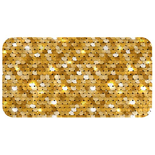 Badewannenmatte Golden glänzend Duschmatte Antirutschmatte Badematte Mit Saugnapf und Ablaufloch Sicher rutschfest für ältere Menschen und Kinder 37.5x68.5 cm von Haminaya