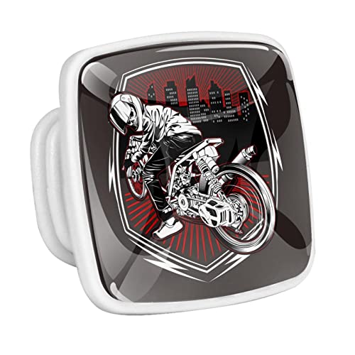 Schubladenknöpfe Totenkopf Motorrad Möbelknöpfe Kinderzimmer Türknauf Drucken Schrankknöpfe Möbelgriff 4 Stück 3x2.1x2 cm von Haminaya
