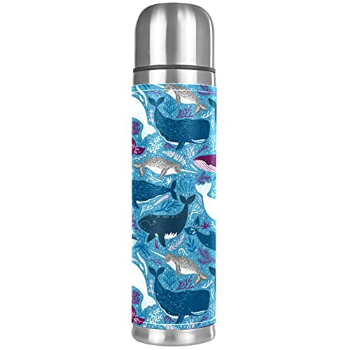 Thermosflasche Delfin Trinkflasche Vakuum Isolierkanne Drucken Wasserflasche 500Ml Für Männer Und Frauen 26x6.7cm von Haminaya