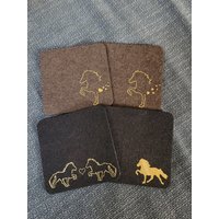 Filzuntersetzer, Braun Mit Islandpferd von HamingjaDesign