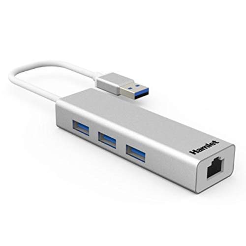 Hamlet XHUB330LAN USB-Stick und -Konzentrator 3.0 (3.1 Gen 1) Typ-A 5000 Mbit/s Silber von Hamlet