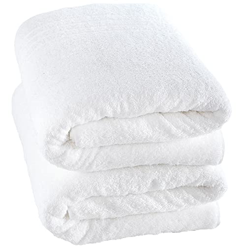 Hammam Linen Jumbo-Badetücher, 2er-Pack, 89,9 x 177,8 cm, weich und saugfähig, Premium-Qualität, 100% Baumwolle, Handtücher (weiß, Badetuch) von Hammam Linen