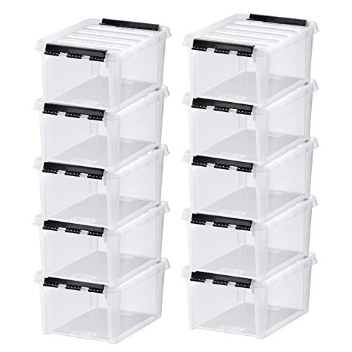 Hammarplast 10x Aufbewahrungsbox stapelbare Box Smart Store Classic 10 transparent mit Deckel & Klickverschluss von Hammarplast
