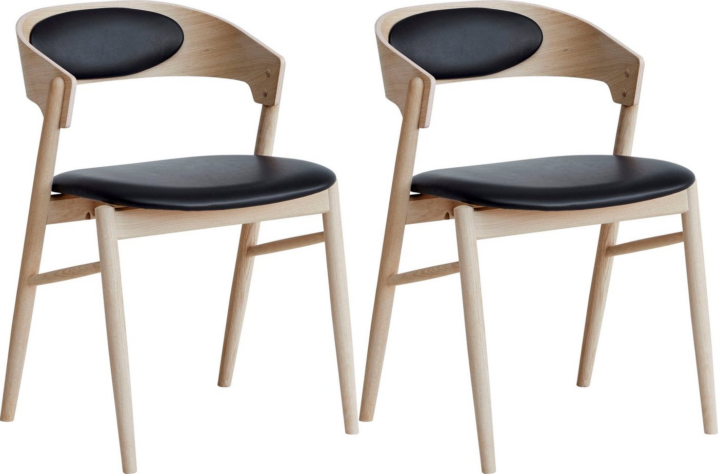 Hammel Furniture Holzstuhl Findahl by Hammel Springer (Set, 2 St), Massivholz, mit Sitz und Rückenpolster aus Leder von Hammel Furniture