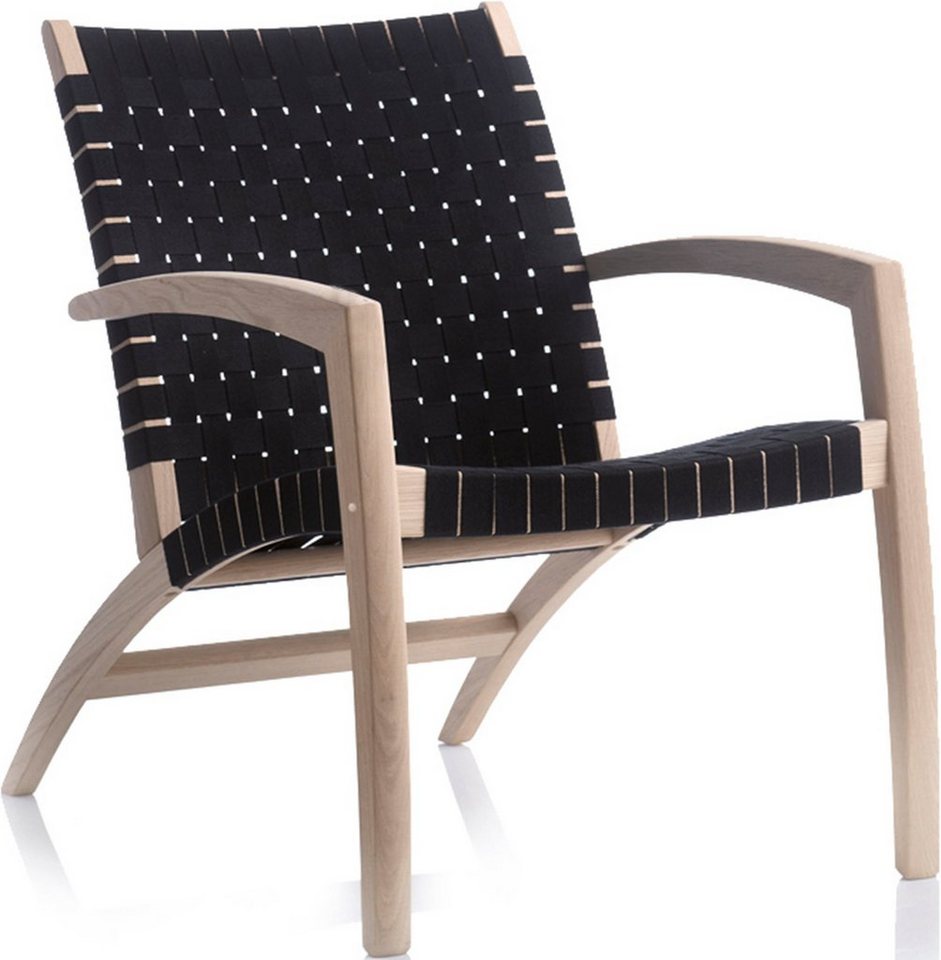 Hammel Furniture Loungesessel Findahl by Hammel Luna, aus massiver Eiche, Sitz und Rückenlehne aus geflochtenem Gurtband von Hammel Furniture