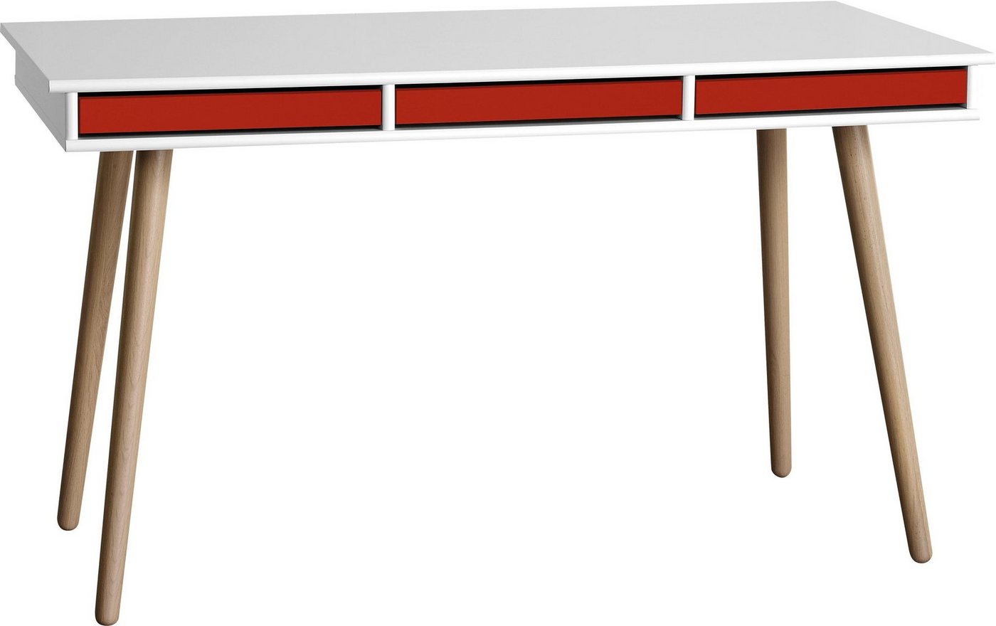 Hammel Furniture Schreibtisch Mistral Bürotisch, Arbeitstisch, Tisch, Computertisch, Holzbeinen, B: 137,4 cm, Designmöbel von Hammel Furniture