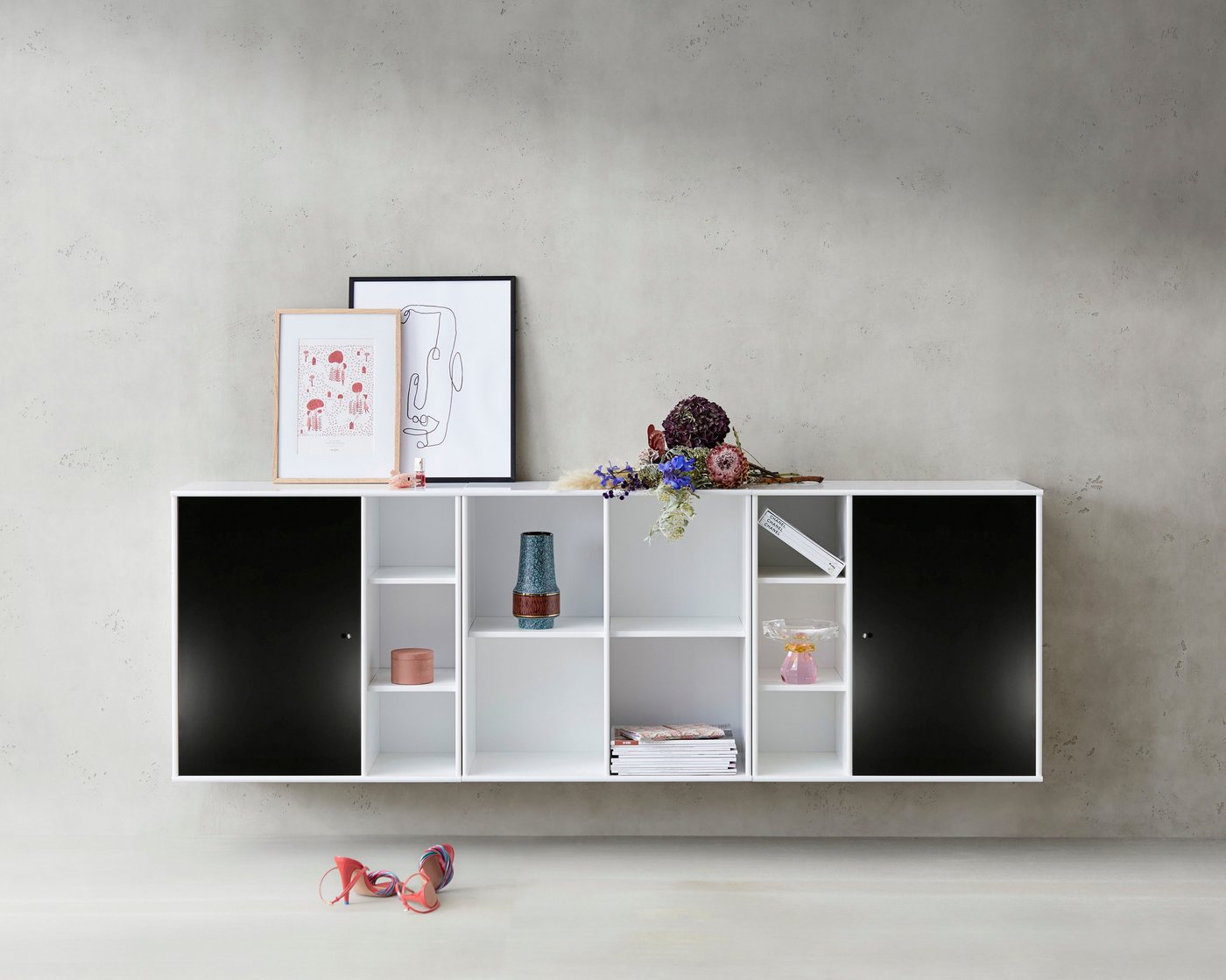 Hammel Furniture Sideboard Mistral Kubus, Kombination aus 3 Modulen, 2 Türen, Wandmontage/stehend, Breite: 207cm von Hammel Furniture