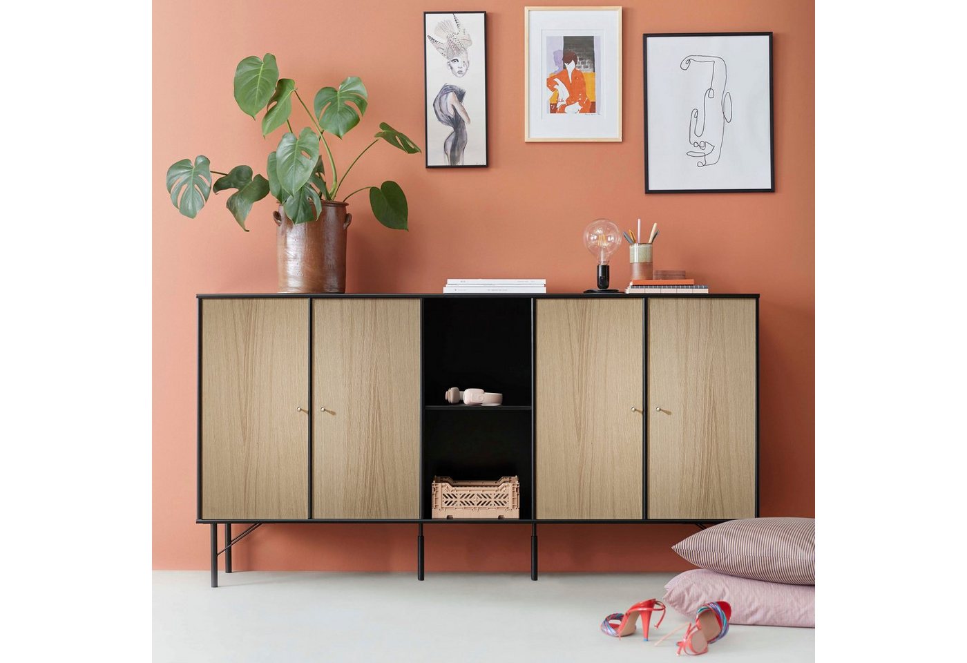 Hammel Furniture Sideboard Mistral Kubus, mit vier Türen und Metall Füße, Breite: 169,8 cm von Hammel Furniture