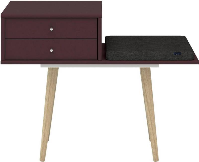 Hammel Furniture Sitzbank Mistral Sitzhocker, Aufbewahrungsbank, Eingang Flur Foyer, mit zwei Schubladen und einem Sitzkissen, Holzbeine, Breite: 89 cm von Hammel Furniture