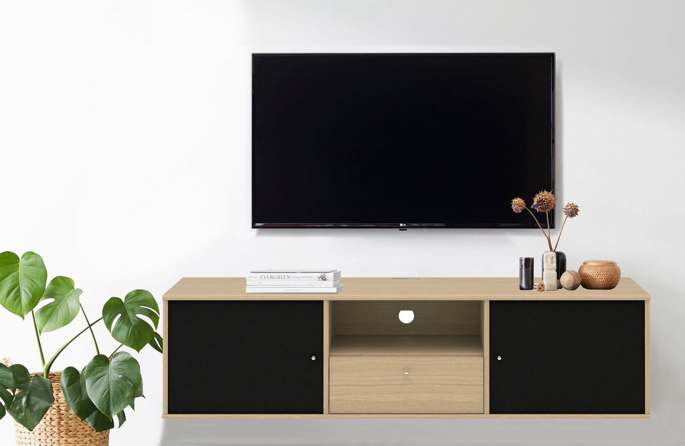 Hammel Furniture TV-Board Mistral Fernsehschrank, Medienmöbel, Hängend, mit Türen mit Akustikstoff, Kabeldurchführung, Lowboard, B: 161,5 cm von Hammel Furniture