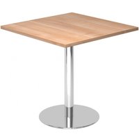 Besprechungstisch, Gestell verchromt, BxT 800 x 800 mm, Nussbaum von Hammerbacher