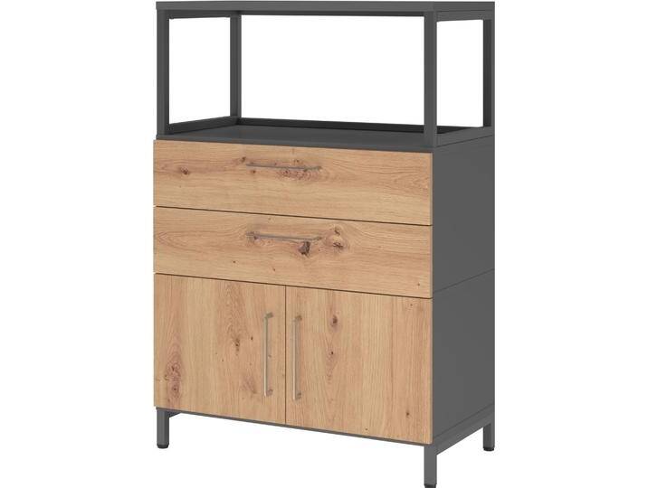 Hammerbacher, Aktenschrank, Kombischrank, 3OH, Sockel, graphit/asteiche Hammerbacher, Aktenschrank, Kombischrank, 3OH, Sockel, graphit/asteiche von Hammerbacher