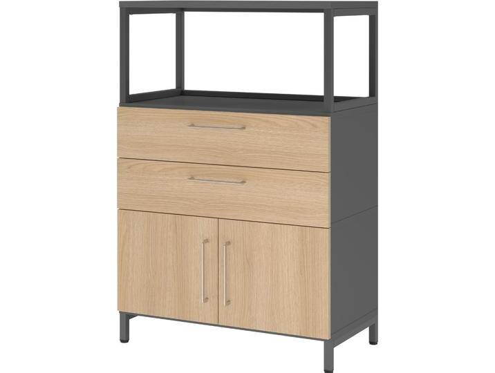 Hammerbacher, Aktenschrank, Kombischrank, 3OH, Sockel, graphit/eiche Hammerbacher, Aktenschrank, Kombischrank, 3OH, Sockel, graphit/eiche von Hammerbacher