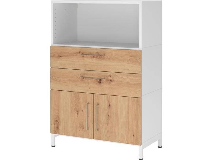 Hammerbacher, Aktenschrank, Kombischrank, 3OH, Sockel, weiss/asteiche Hammerbacher, Aktenschrank, Kombischrank, 3OH, Sockel, weiss/asteiche von Hammerbacher