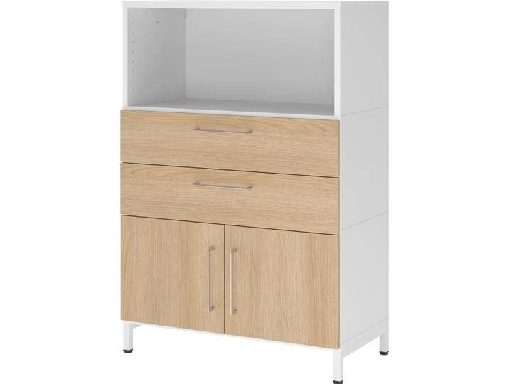Hammerbacher, Aktenschrank, Kombischrank, 3OH, Sockel, weiss/eiche Hammerbacher, Aktenschrank, Kombischrank, 3OH, Sockel, weiss/eiche von Hammerbacher