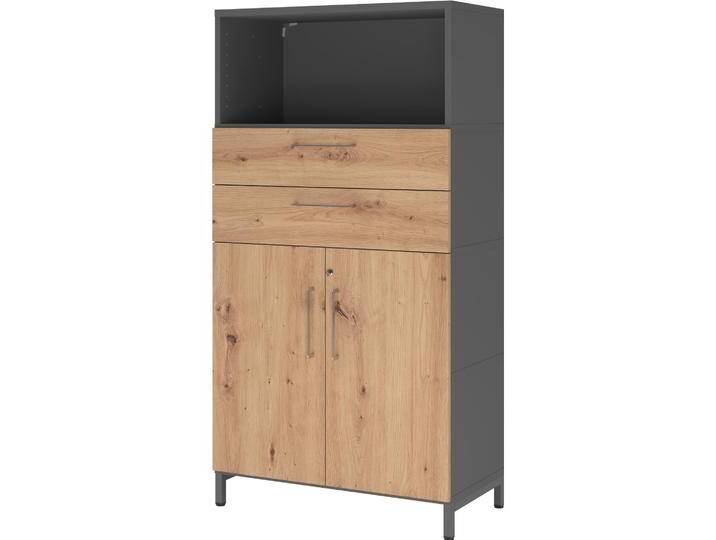 Hammerbacher, Aktenschrank, Kombischrank, 4 OH, Sockel, graphit/asteiche Hammerbacher, Aktenschrank, Kombischrank, 4 OH, Sockel, graphit/asteiche von Hammerbacher
