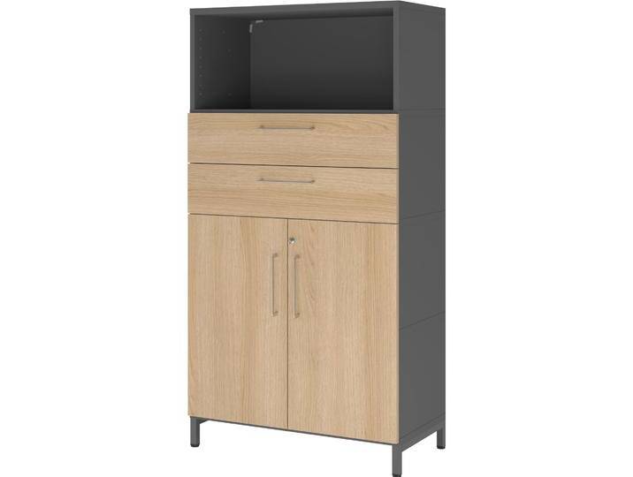 Hammerbacher, Aktenschrank, Kombischrank, 4 OH, Sockel, graphit/eiche Hammerbacher, Aktenschrank, Kombischrank, 4 OH, Sockel, graphit/eiche von Hammerbacher