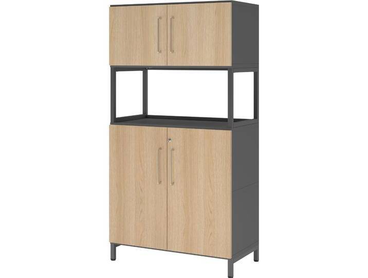 Hammerbacher, Aktenschrank, Kombischrank, 4OH, Sockel, graphit/eiche Hammerbacher, Aktenschrank, Kombischrank, 4OH, Sockel, graphit/eiche von Hammerbacher