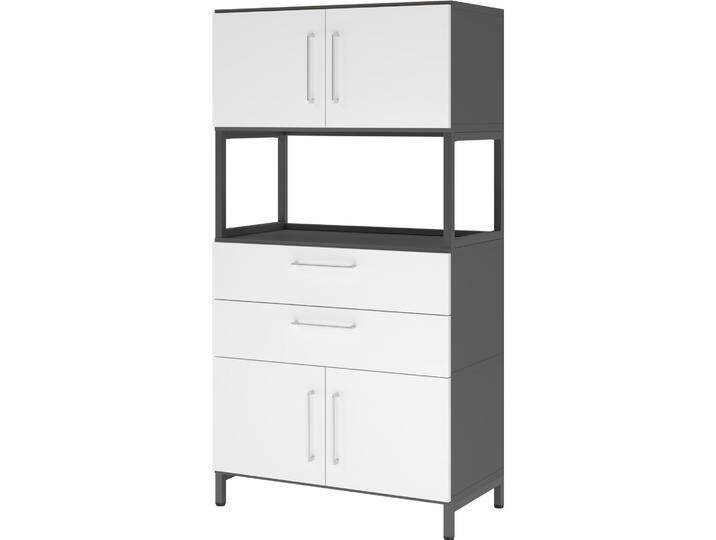 Hammerbacher, Aktenschrank, Kombischrank, 4OH, Sockel, graphit/weiss Hammerbacher, Aktenschrank, Kombischrank, 4OH, Sockel, graphit/weiss von Hammerbacher