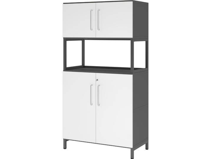 Hammerbacher, Aktenschrank, Kombischrank, 4OH, Sockel, graphit/weiss Hammerbacher, Aktenschrank, Kombischrank, 4OH, Sockel, graphit/weiss von Hammerbacher