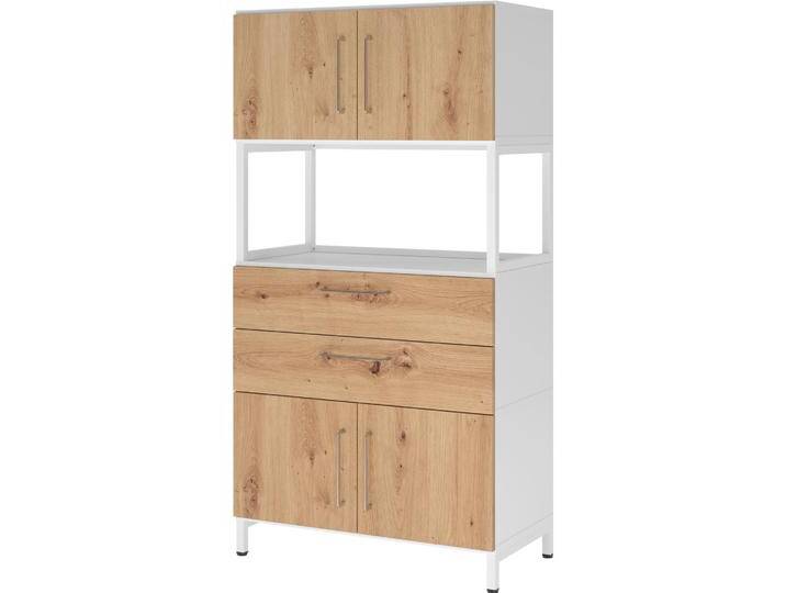 Hammerbacher, Aktenschrank, Kombischrank, 4OH, Sockel, weiss/asteiche Hammerbacher, Aktenschrank, Kombischrank, 4OH, Sockel, weiss/asteiche von Hammerbacher