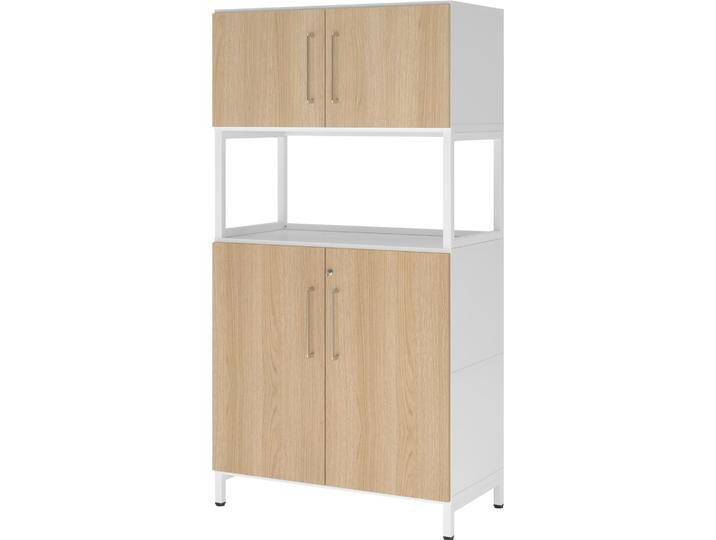 Hammerbacher, Aktenschrank, Kombischrank, 4OH, Sockel, weiss/eiche Hammerbacher, Aktenschrank, Kombischrank, 4OH, Sockel, weiss/eiche von Hammerbacher