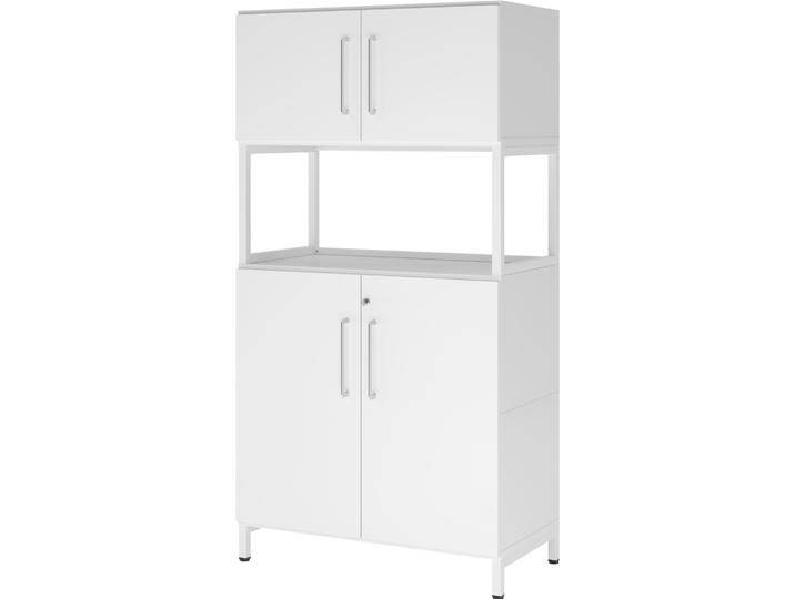 Hammerbacher, Aktenschrank, Kombischrank, 4OH, Sockel, weiss/weiss Hammerbacher, Aktenschrank, Kombischrank, 4OH, Sockel, weiss/weiss von Hammerbacher