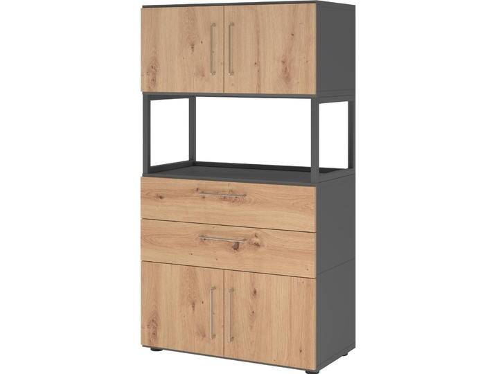 Hammerbacher, Aktenschrank, Kombischrank, 4OH, graphit/asteiche Hammerbacher, Aktenschrank, Kombischrank, 4OH, graphit/asteiche von Hammerbacher